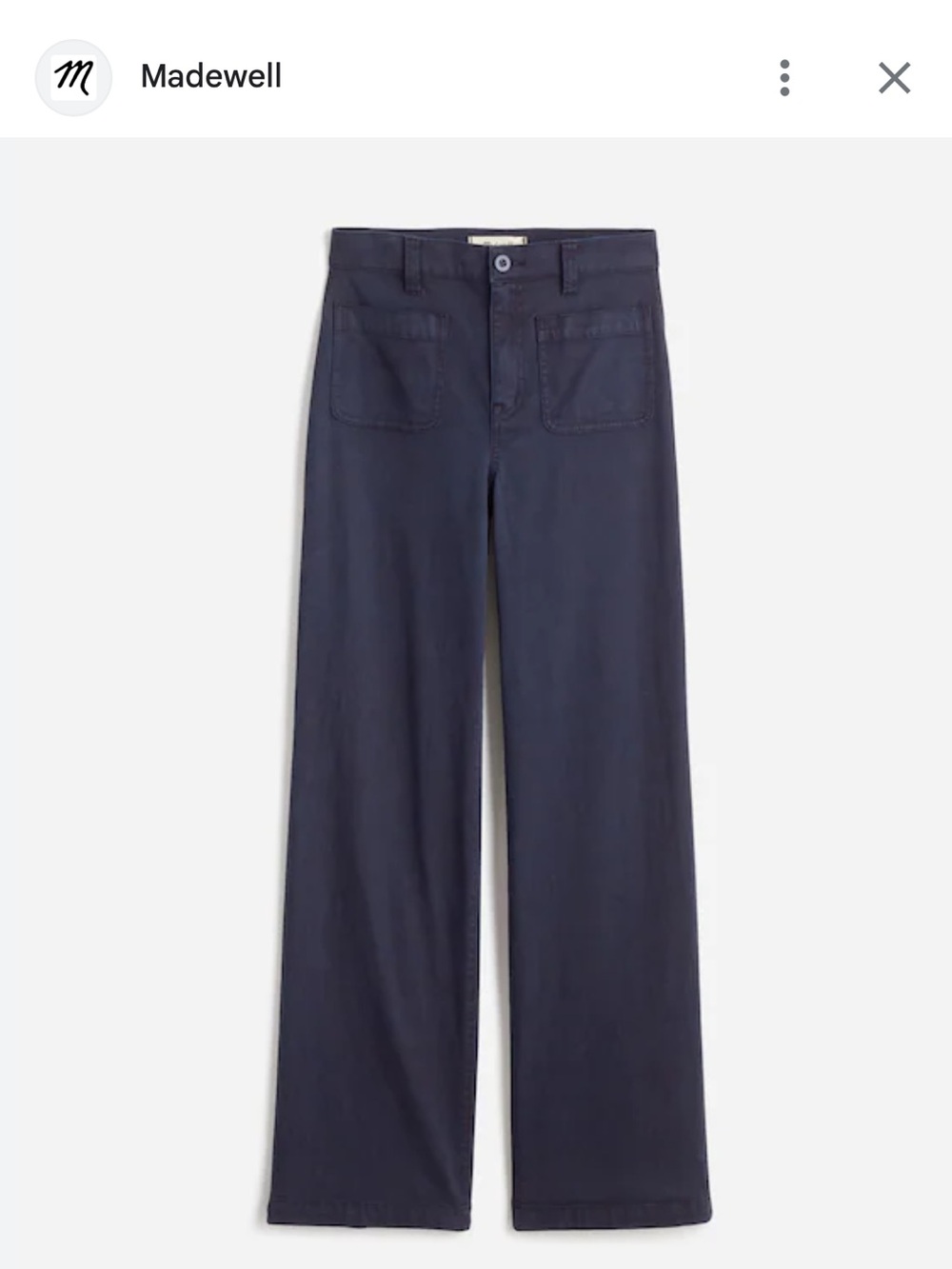 MADEWELL Sz 29 Petite Blue Emmett Wide Leg Pants Excellent Condition